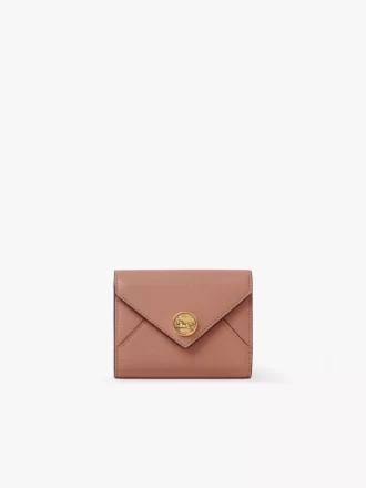 Petite enveloppe à trois volets en cuir grainé