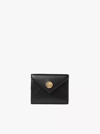 Petite enveloppe à trois volets en cuir grainé