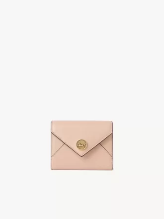 Petite enveloppe à trois volets en cuir grainé