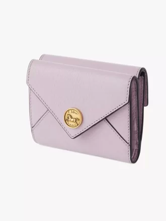 Petite enveloppe à trois volets en cuir grainé