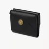 Petite enveloppe à trois volets en cuir grainé