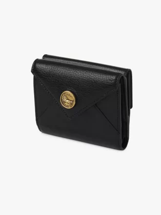Petite enveloppe à trois volets en cuir grainé