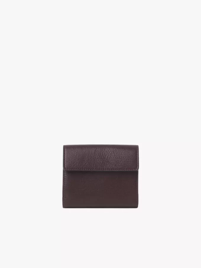 Petite enveloppe à trois volets en cuir grainé Petite enveloppe à trois volets en cuir grainé
