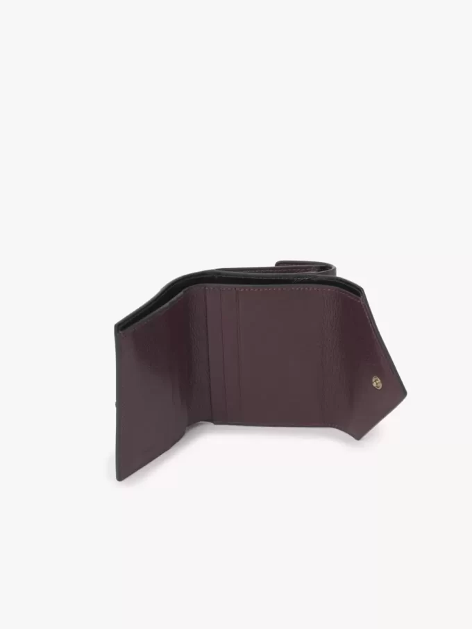 Petite enveloppe à trois volets en cuir grainé Petite enveloppe à trois volets en cuir grainé