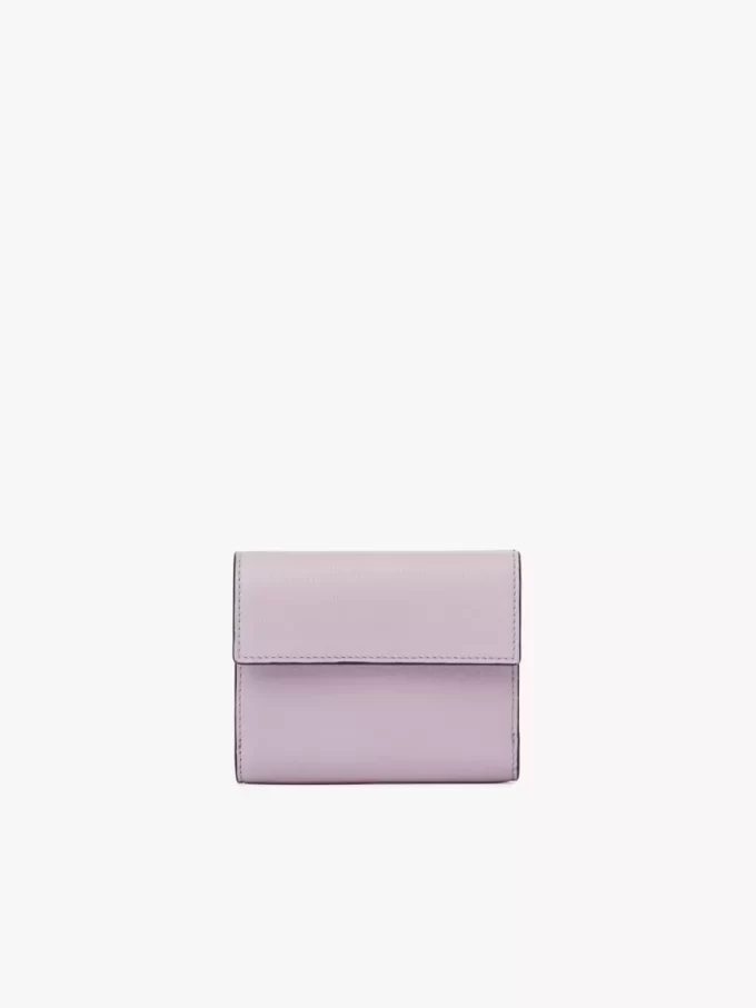 Petite enveloppe à trois volets en cuir grainé
