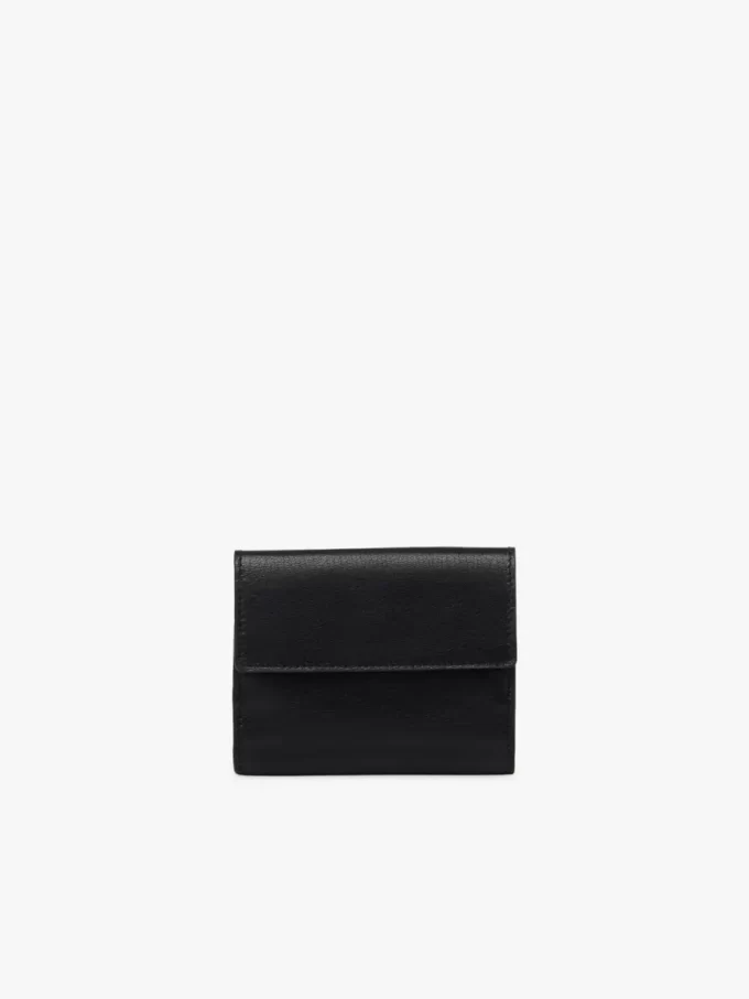 Petite enveloppe à trois volets en cuir grainé