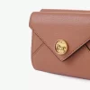 Petite enveloppe à trois volets en cuir grainé