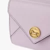 Petite enveloppe à trois volets en cuir grainé