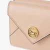 Petite enveloppe à trois volets en cuir grainé