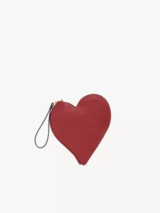 Pochette plate Chloé Symbols Heart en cuir grainé Pochette plate Chloé Symbols Heart en cuir grainé