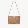 Pochette plate Summer Banana avec bandoulière en raphia