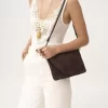 Pochette plate Summer Banana avec bandoulière en raphia