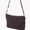 Pochette plate Summer Banana avec bandoulière en raphia