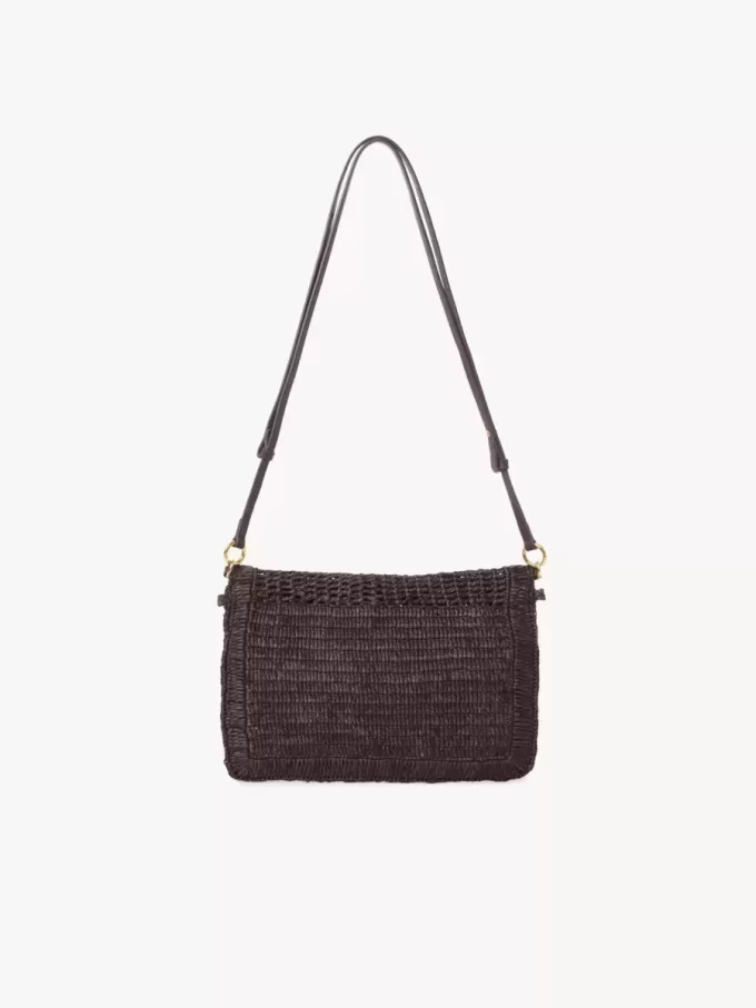 Pochette plate Summer Banana avec bandoulière en raphia