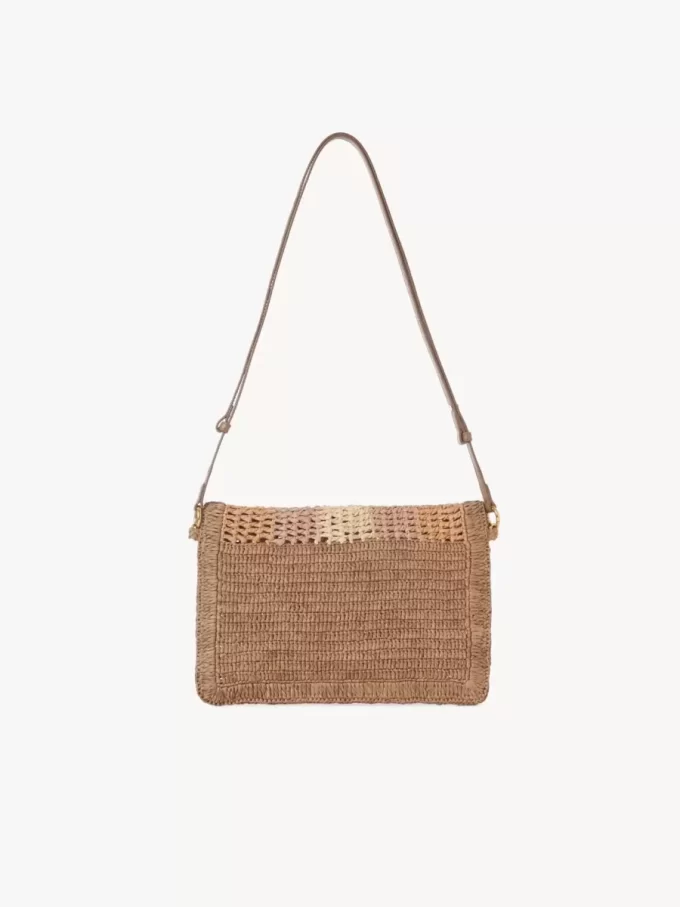Pochette plate Summer Banana avec bandoulière en raphia