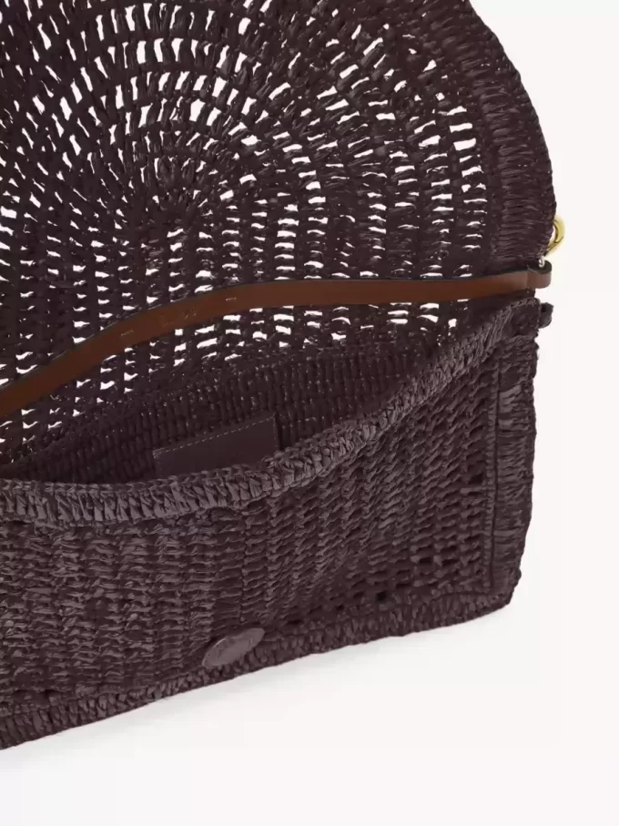 Pochette plate Summer Banana avec bandoulière en raphia
