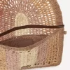Pochette plate Summer Banana avec bandoulière en raphia