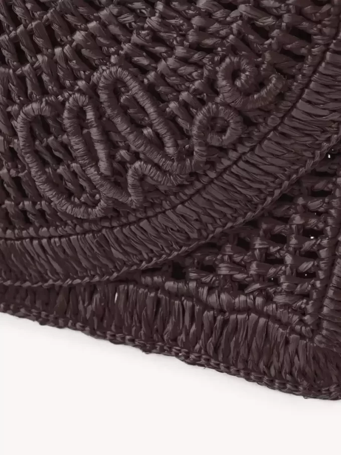Pochette plate Summer Banana avec bandoulière en raphia