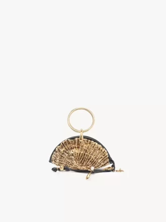 Pochette zippée Sea Treasures Shell en cuir souple et métal