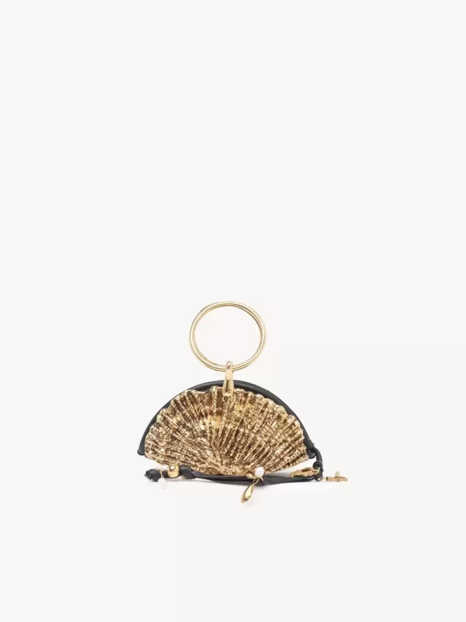 Pochette zippée Sea Treasures Shell en cuir souple et métal