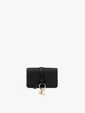 Porte-cartes alphabet en cuir grainé