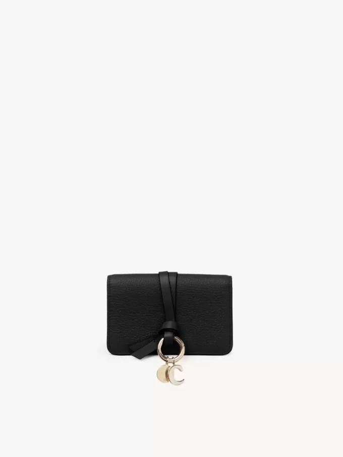 Porte-cartes alphabet en cuir grainé