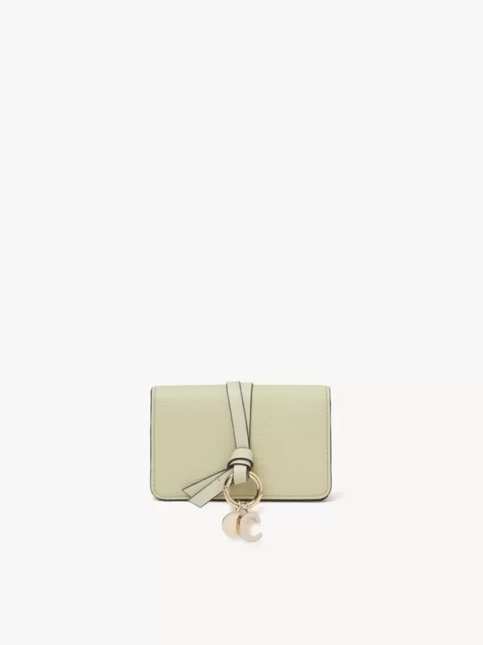 Porte-cartes alphabet en cuir grainé