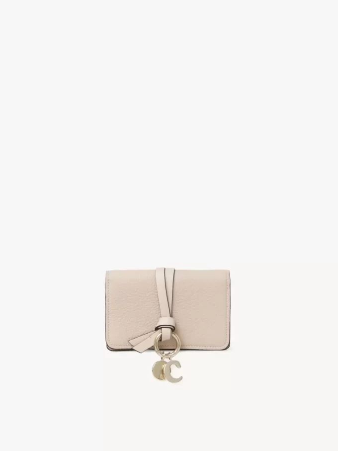 Porte-cartes alphabet en cuir grainé