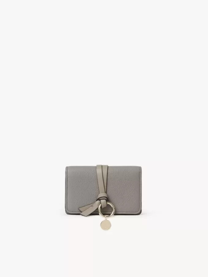 Porte-cartes alphabet en cuir grainé