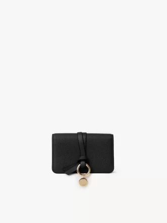 Porte-cartes alphabet en cuir grainé
