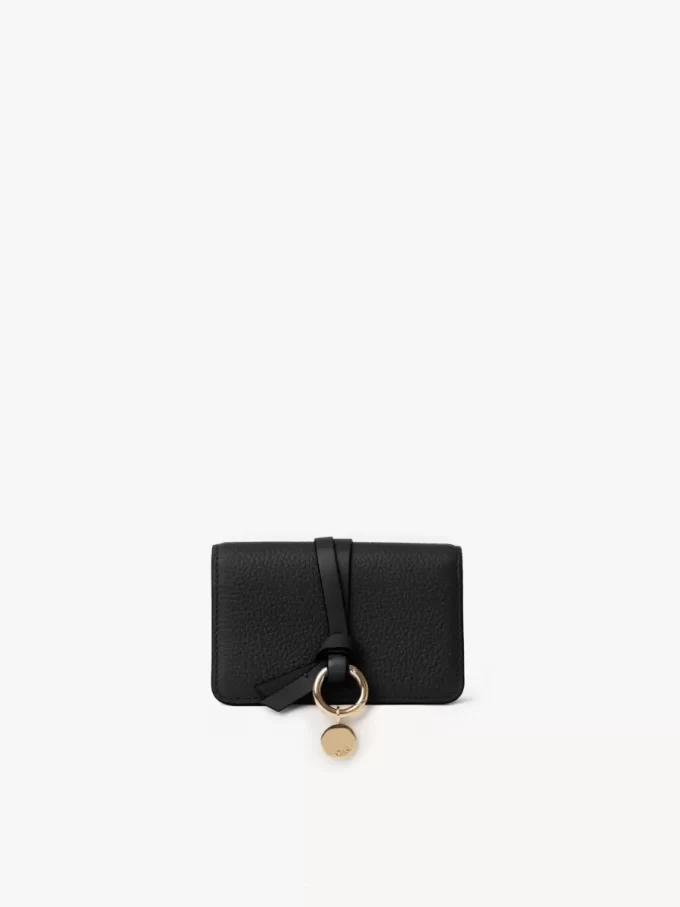 Porte-cartes alphabet en cuir grainé