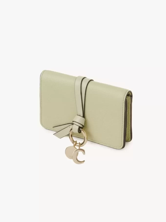 Porte-cartes alphabet en cuir grainé