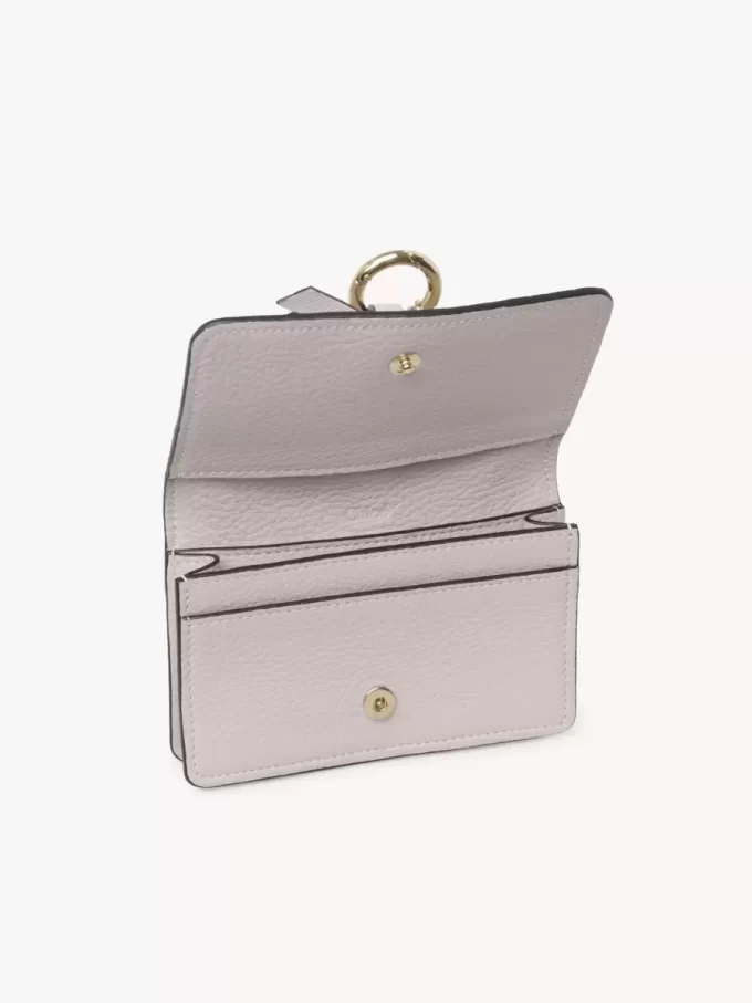 Porte-cartes alphabet en cuir grainé