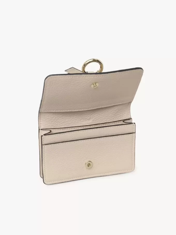Porte-cartes alphabet en cuir grainé
