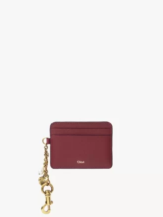 Porte-cartes Chloé Charms en cuir grainé
