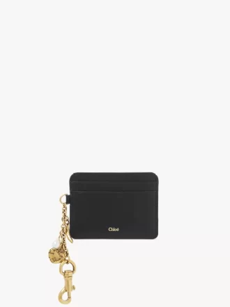 Porte-cartes Chloé Charms en cuir grainé