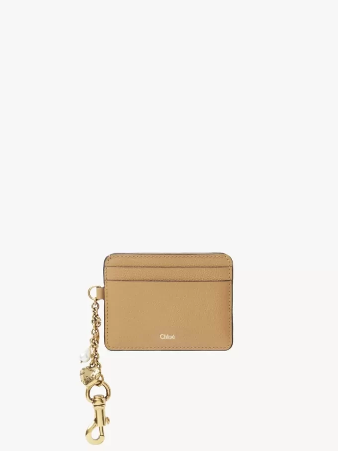 Porte-cartes Chloé Charms en cuir grainé