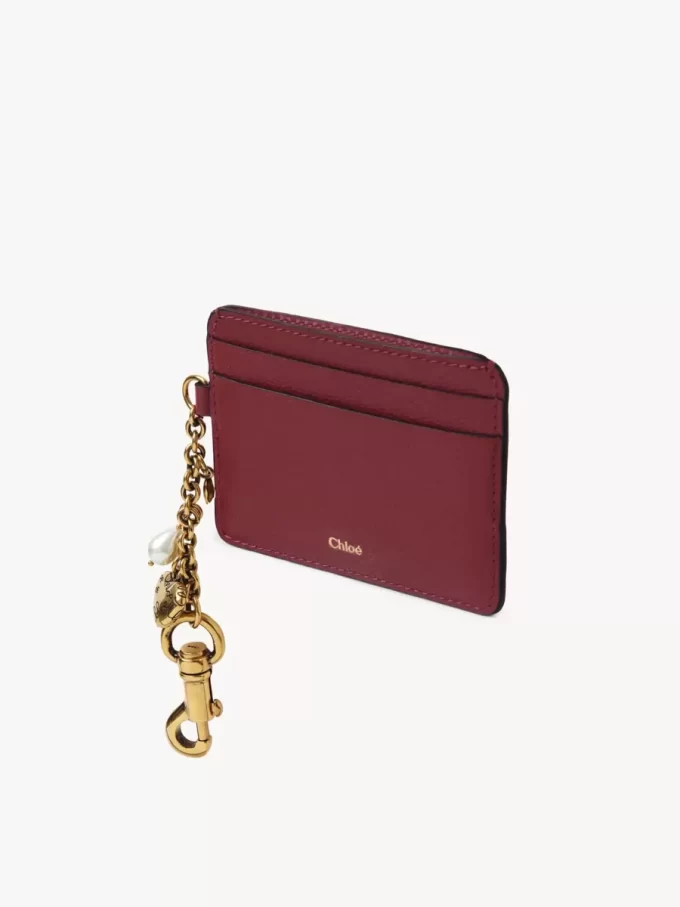Porte-cartes Chloé Charms en cuir grainé