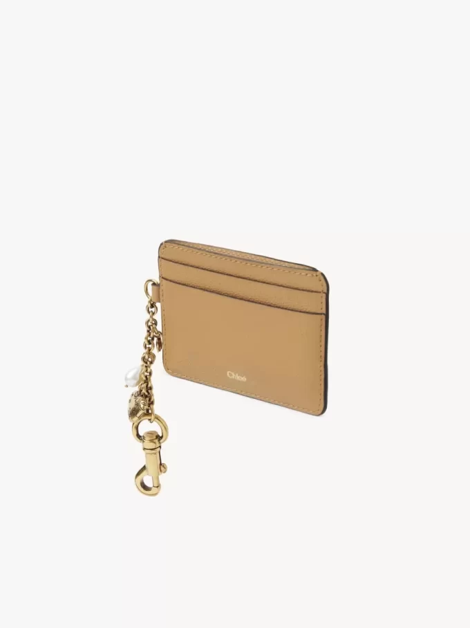 Porte-cartes Chloé Charms en cuir grainé
