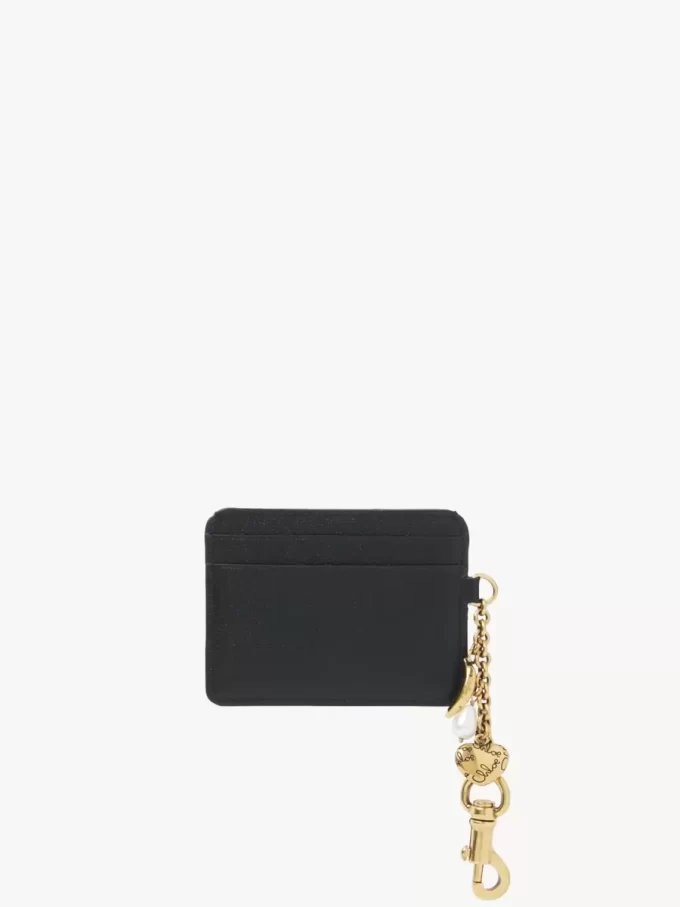 Porte-cartes Chloé Charms en cuir grainé Porte-cartes Chloé Charms en cuir grainé