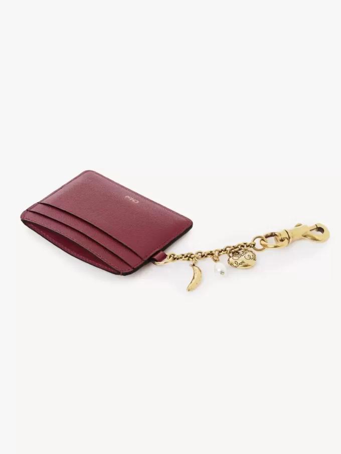 Porte-cartes Chloé Charms en cuir grainé
