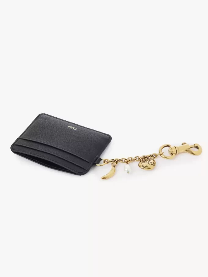 Porte-cartes Chloé Charms en cuir grainé Porte-cartes Chloé Charms en cuir grainé
