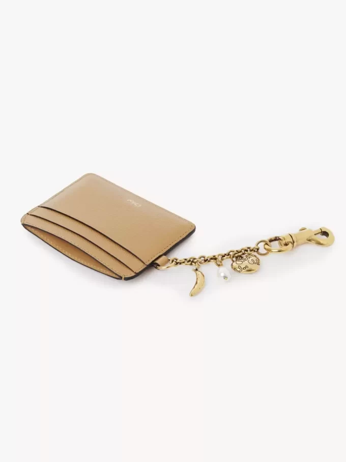 Porte-cartes Chloé Charms en cuir grainé