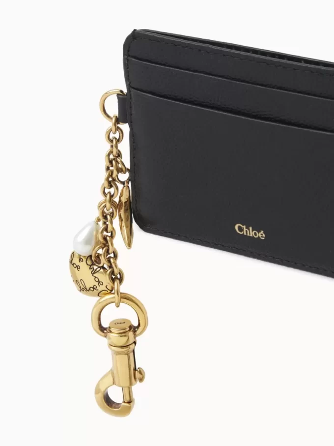 Porte-cartes Chloé Charms en cuir grainé Porte-cartes Chloé Charms en cuir grainé