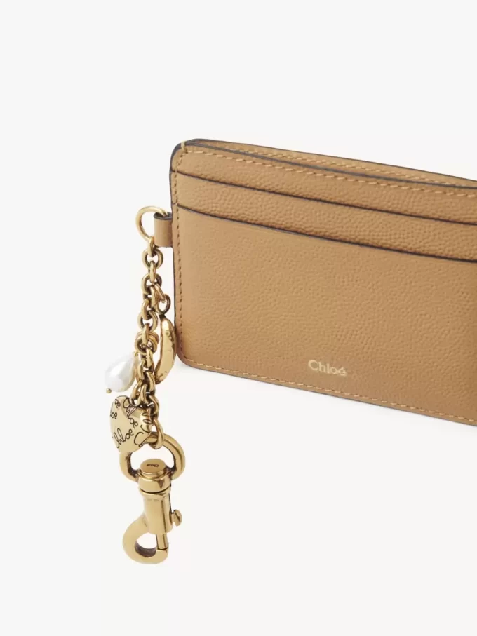 Porte-cartes Chloé Charms en cuir grainé