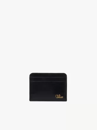 Porte-cartes Chloé Iconic en cuir brillant