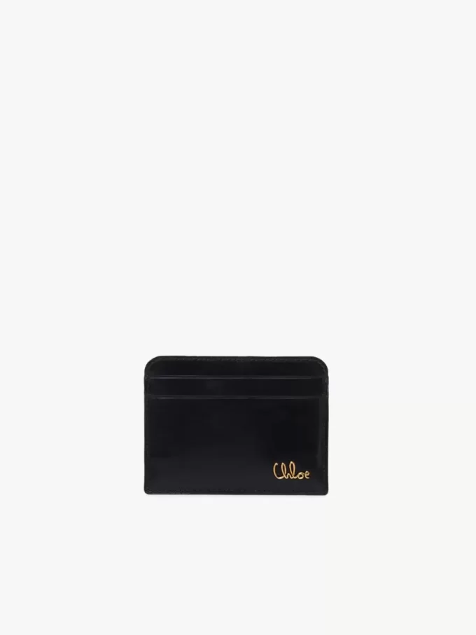 Porte-cartes Chloé Iconic en cuir brillant