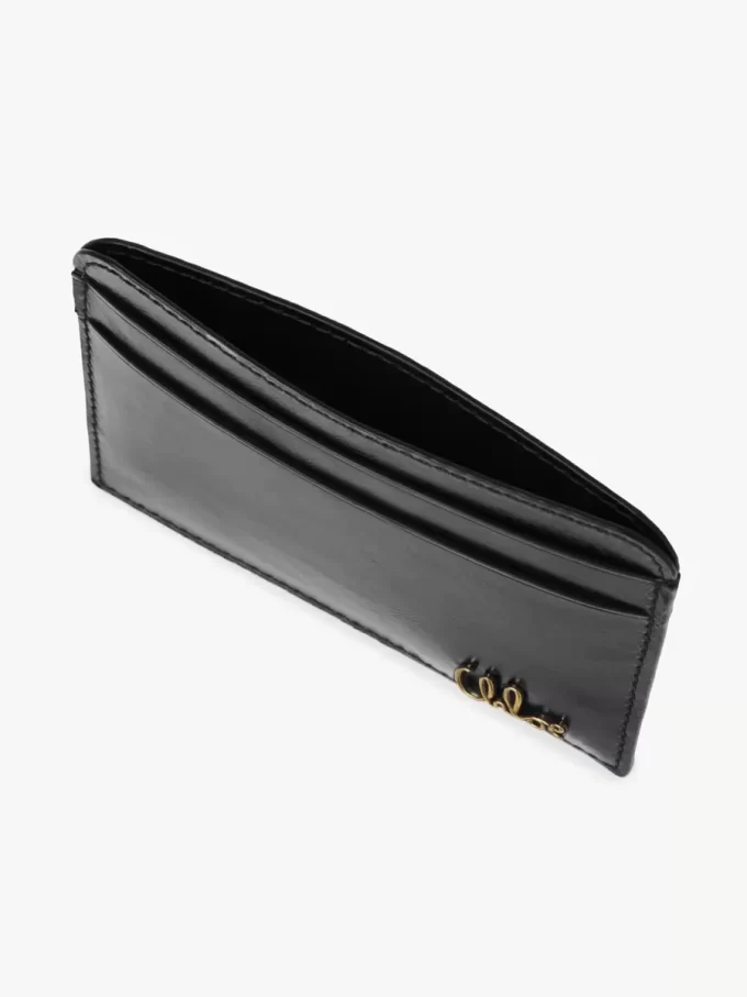 Porte-cartes Chloé Iconic en cuir brillant
