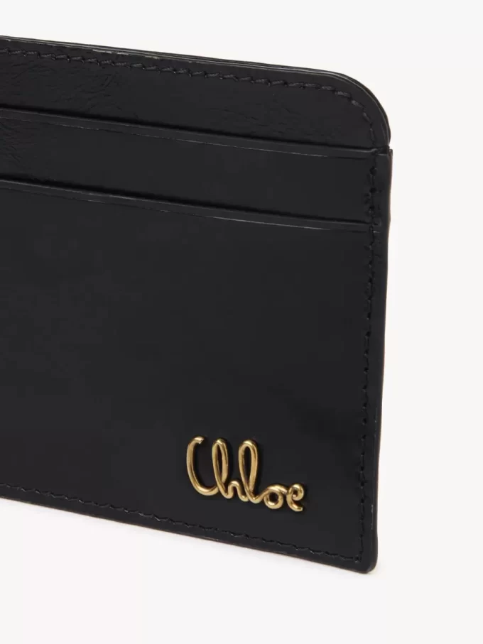 Porte-cartes Chloé Iconic en cuir brillant