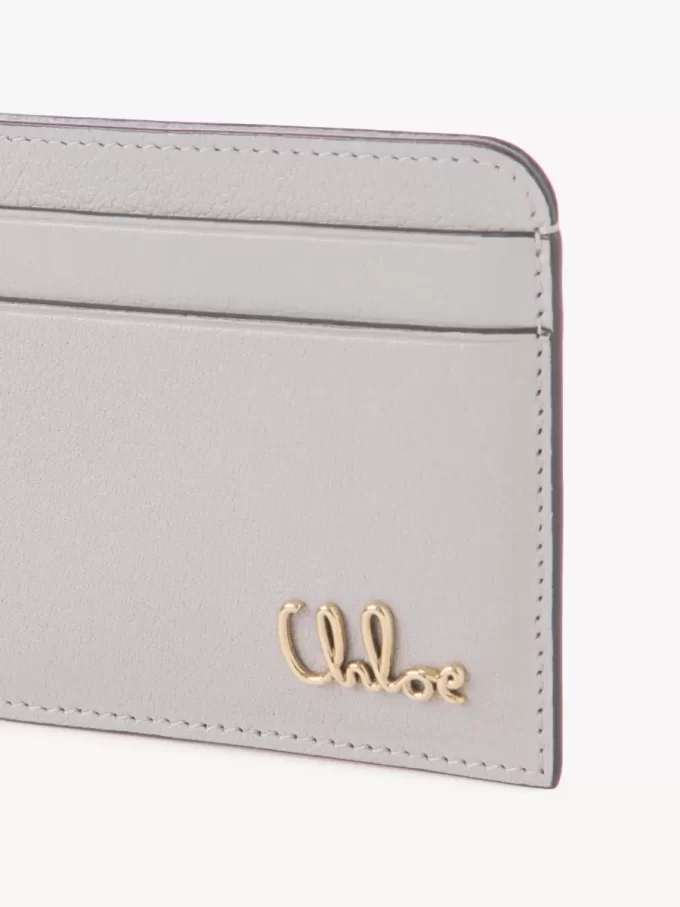 Porte-cartes Chloé Iconic en cuir grainé